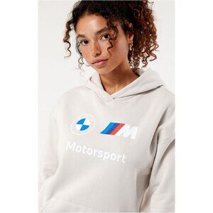 PUMA Unisex Oversized BMW Hoodie in White Size Small